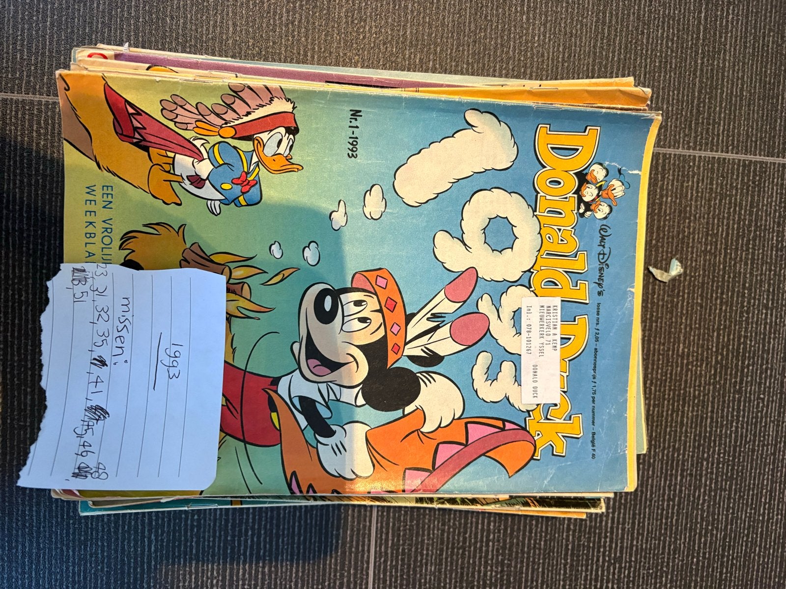 Donald Duck Weekbladen 1993 - Stapel met gebruikssporen, Ophalen of Verzenden, Gelezen, Overige typen