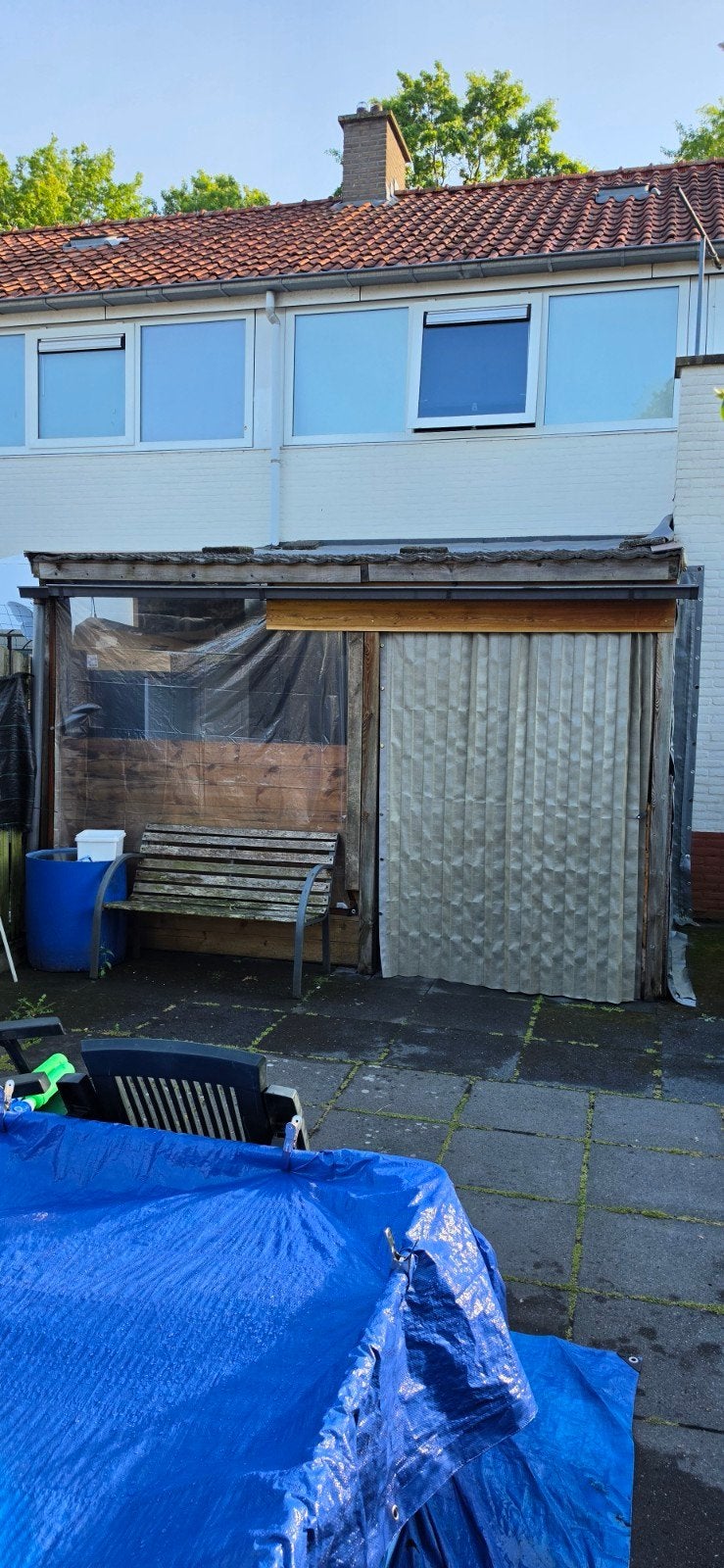 Houten overkapping/tuinhuis met bankje, Tuinhuis, 250 tot 500 cm, Ophalen of Verzenden, Zonder ramen
