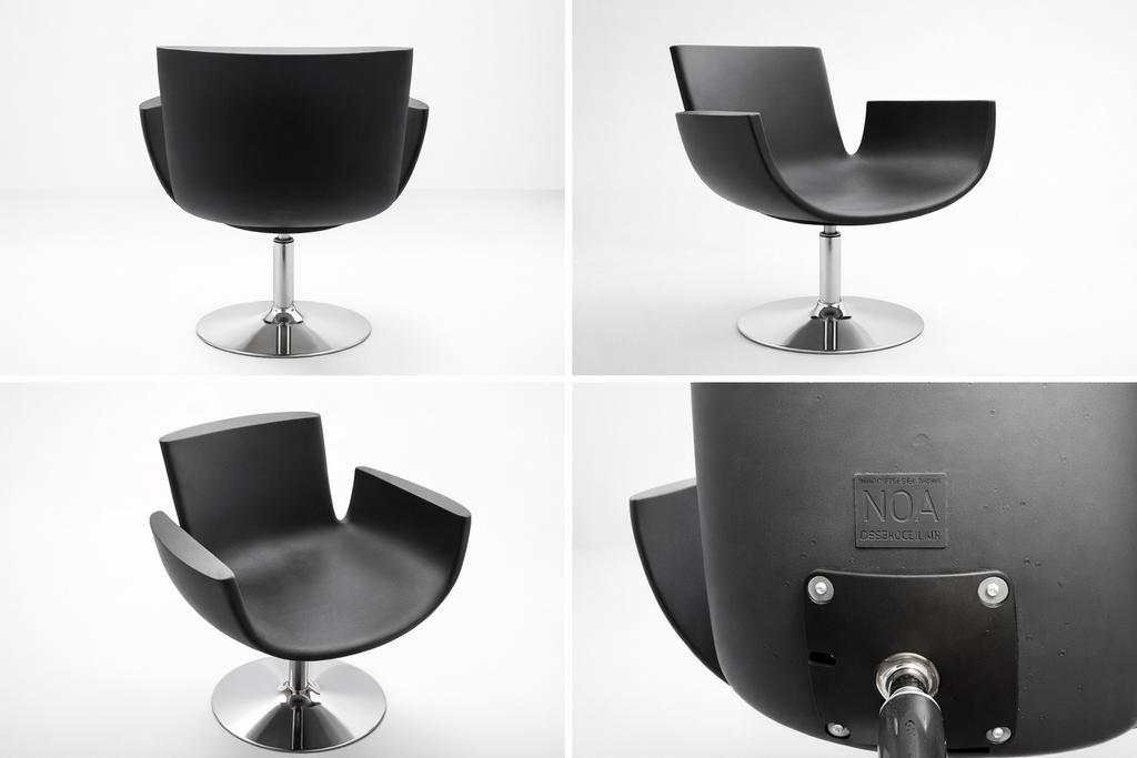 4xSINTESI NOA designstoelen–draaibaar–grijs–Marcello Ziliani, Huis en Inrichting, Ophalen, Zo goed als nieuw, Zwart, Kunststof