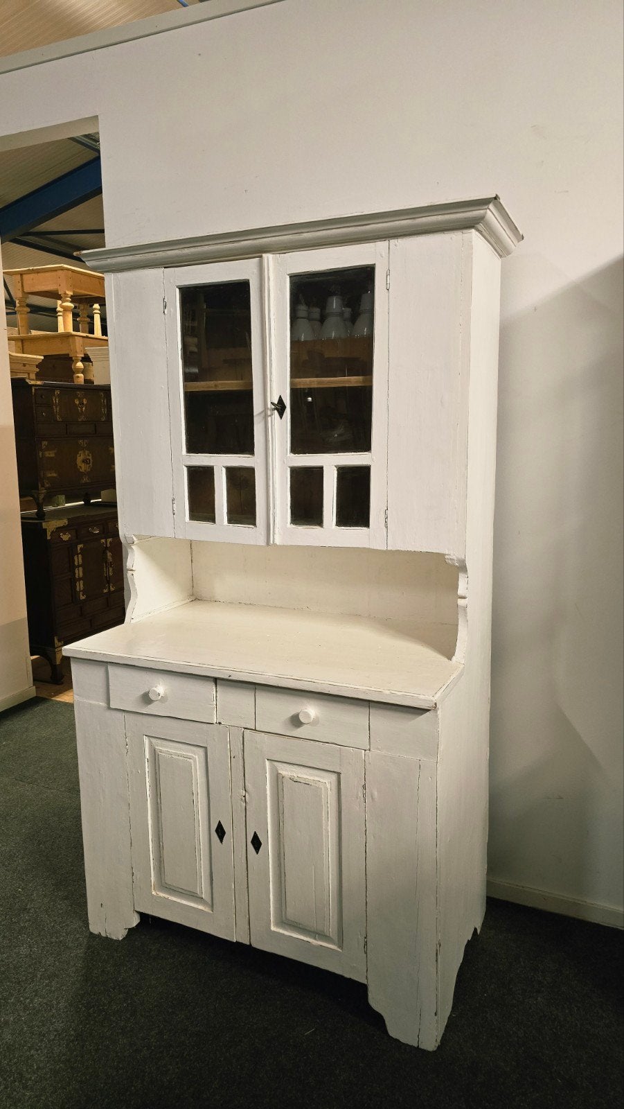 Antieke Brocante Keukenkast Grenen Hout Direct Leverbaar!, Huis en Inrichting, Kasten | Buffetkasten, 100 tot 150 cm, Met lade(s)