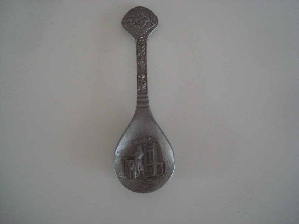 Tinnen lepel boekdrukker, Antiek en Kunst, Antiek | Tin, Ophalen of Verzenden