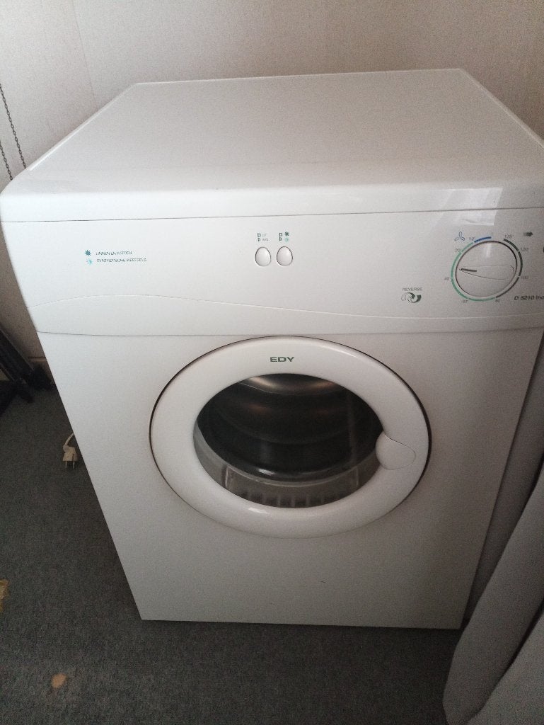 Gratis EDY Wasdroger Wit, Witgoed en Apparatuur, Wasdrogers, Gebruikt, Luchtafvoer, Voorlader, 6 tot 8 kg, 85 tot 90 cm, Ophalen