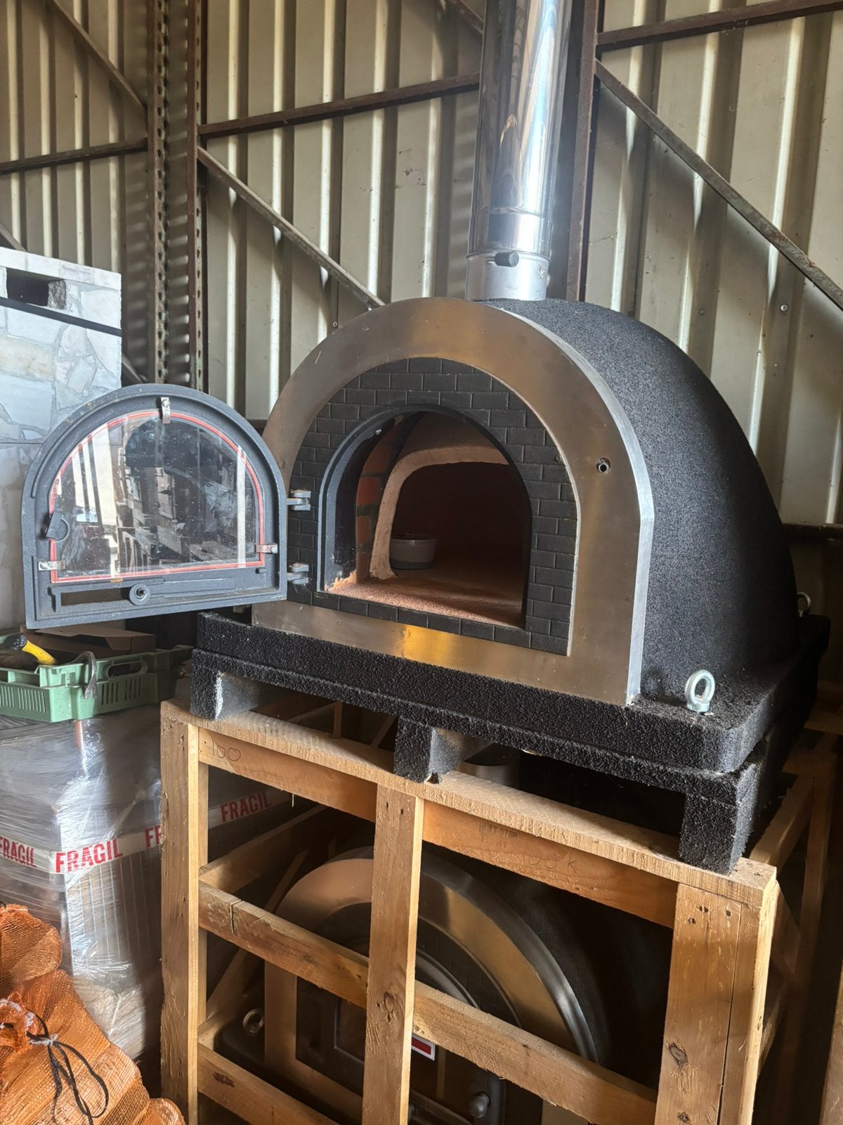Houtgestookste Steenoven Pizzaoven - Gietijzer deur - ACTIE, Ophalen, Nieuw