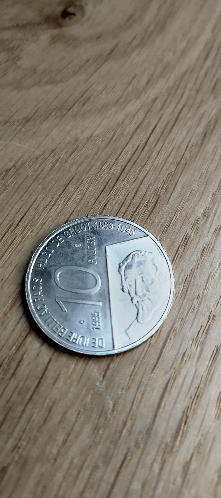 Zilveren 10 Gulden Munt Hugo de Groot Beatrix, Postzegels en Munten, Koningin Beatrix, Zilver, Ophalen of Verzenden, Losse munt