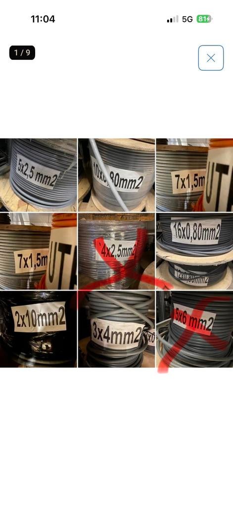 Elektra kabel per meter op voorraad!! Goedkoopste van NL!, Ophalen, Nieuw, Kabel of Snoer