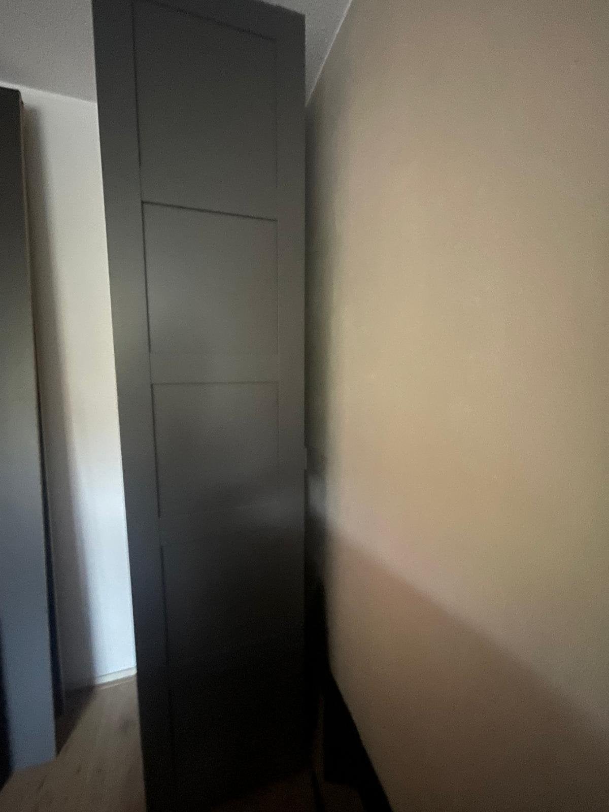 Ikea pax kast donker grijs, Ophalen, Met plank(en), Gebruikt, 200 cm of meer