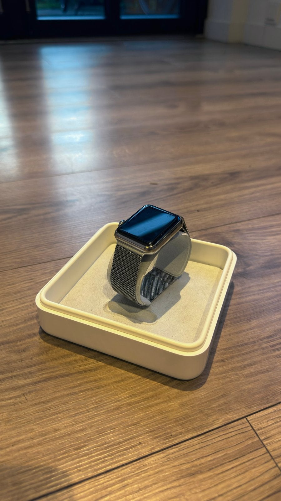 Apple Watch Series 0 RVS Milanees 42mm - Goede staat, Gebruikt, IOS, Ophalen of Verzenden, Conditie