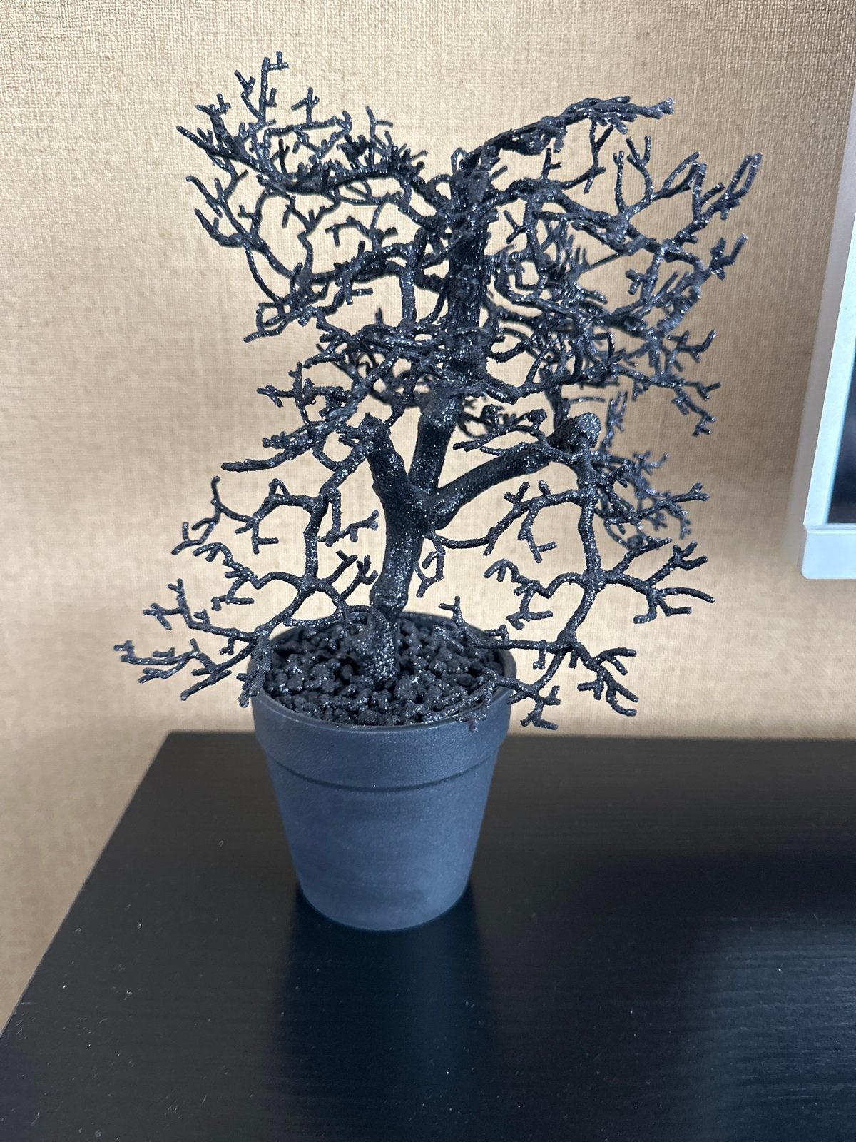 Zwarte decoratieve boom in pot, Ophalen, Zwart, Kunststof, Zo goed als nieuw