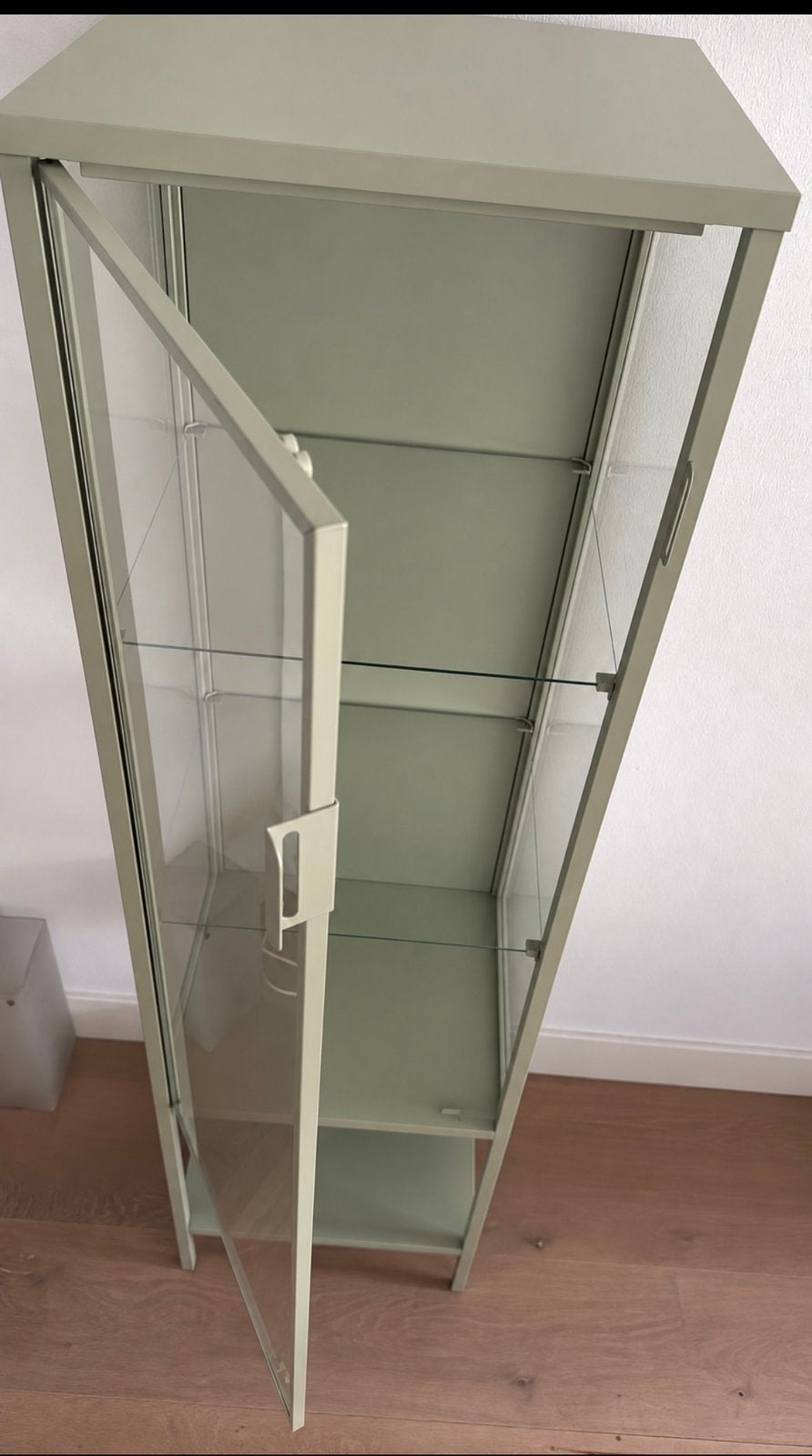 RUDSTRA Ikea Vitrinekast, mint groen. 42x37x155, Huis en Inrichting, Ophalen, Minder dan 50 cm, Met deur(en), Zo goed als nieuw