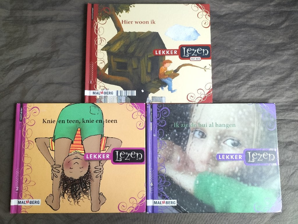 3 boeken uit serie Lekker Lezen van Malmberg / avi M3 - E4