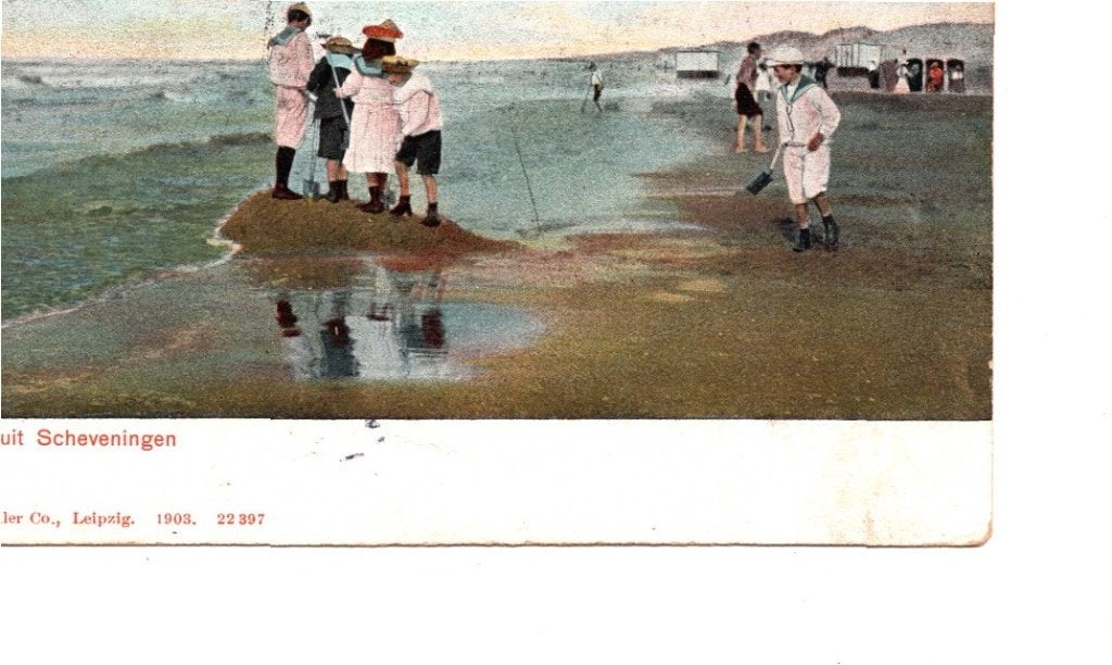Oude Ansichtkaart Scheveningen Groete uit Gelopen 1903, Ophalen of Verzenden, Voor 1920, Gelopen