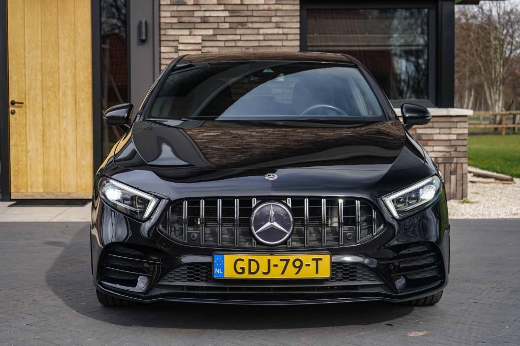 Mercedes-Benz A-Klasse 220 AMG 2.0 190PK Night-pakket, Auto's, Gebruikt, Euro 6, Met garantie (alle), Zwart