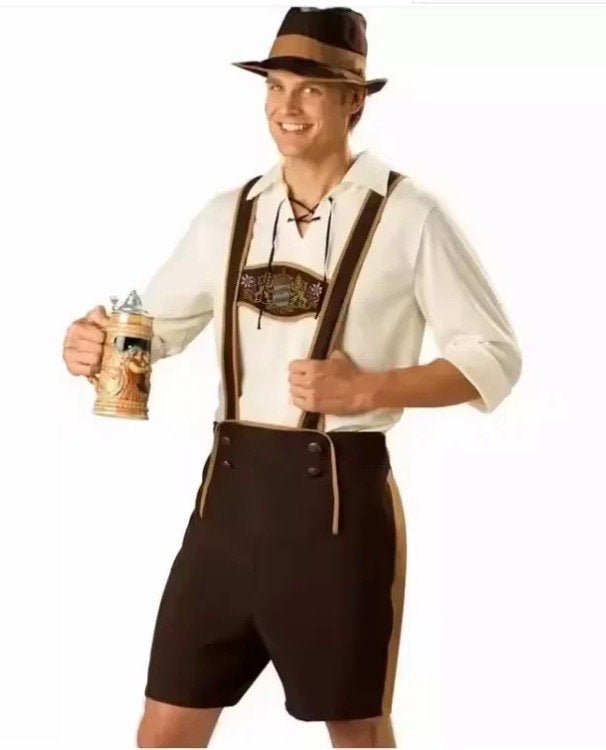 Lederhosen heren 3-delige set maat M (valt groter), Maat 48/50 (M), Nieuw, Ophalen of Verzenden, Overige thema's