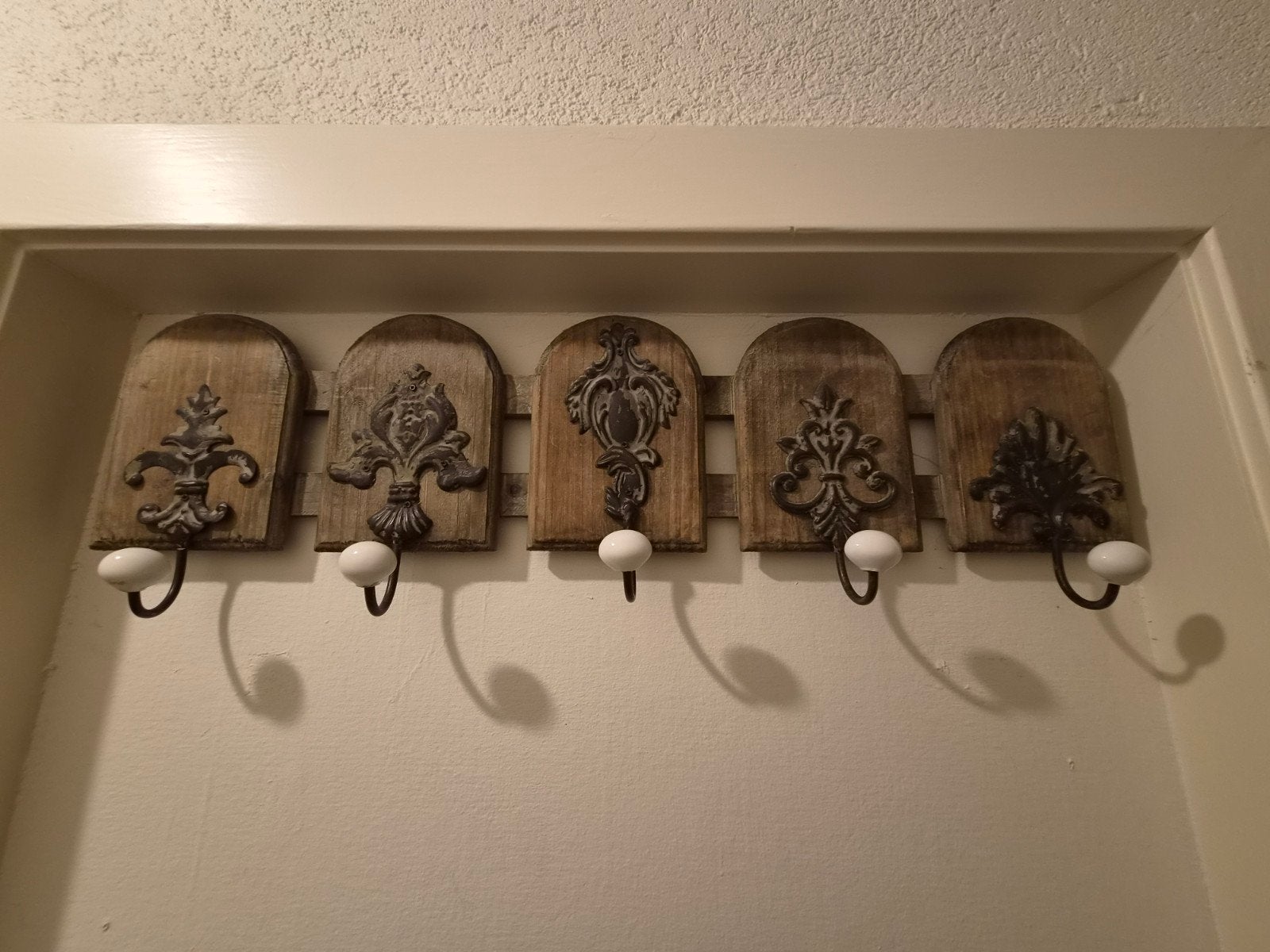 Set van 2 houten wandkapstokken / kapstok, Wandkapstok, Gebruikt, Ophalen of Verzenden, Minder dan 100 cm