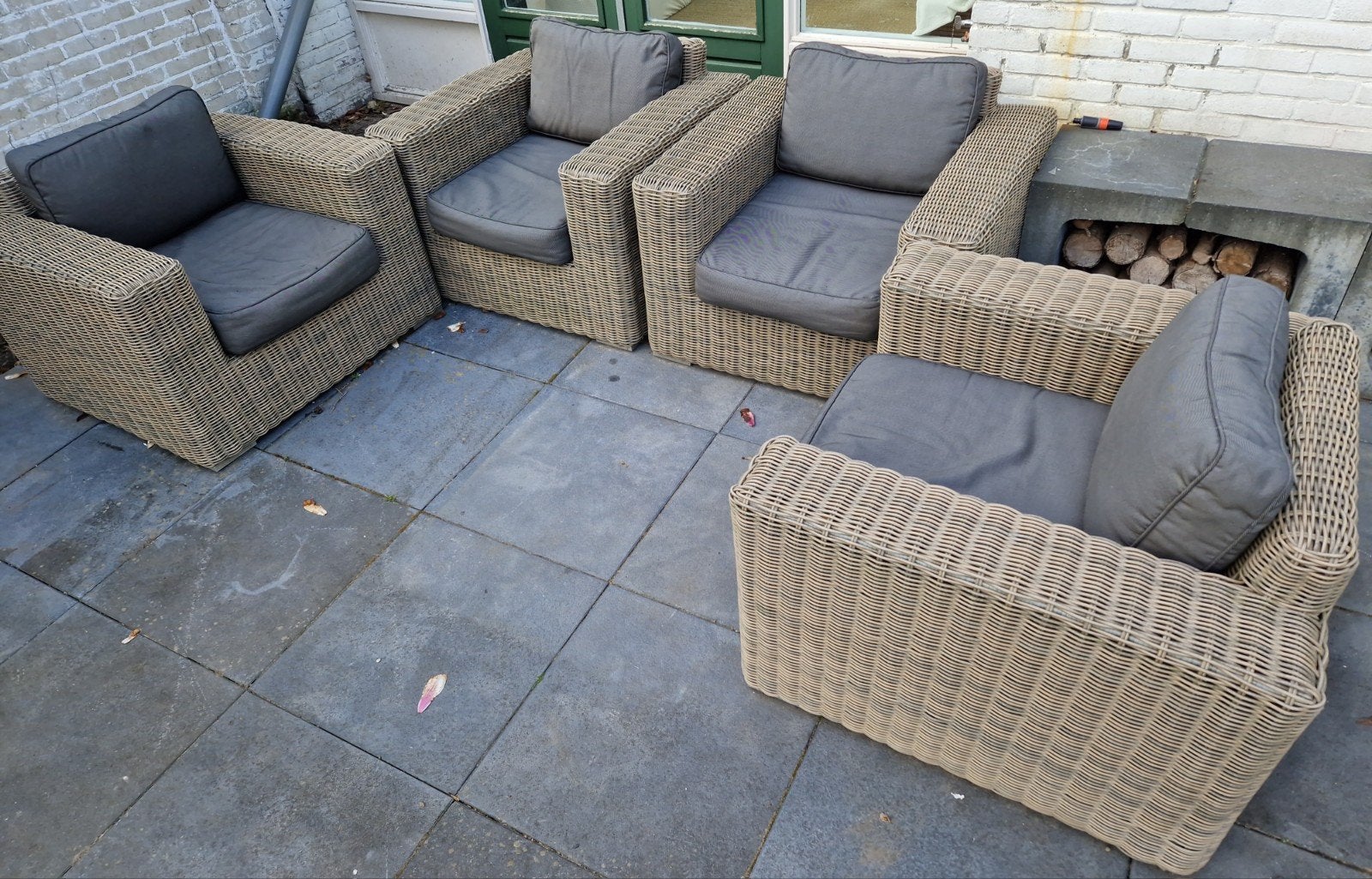 Lounge set, tuinset, 4 stoelen, Tuin en Terras, Ophalen, 4 zitplaatsen, Kunststof, Gebruikt