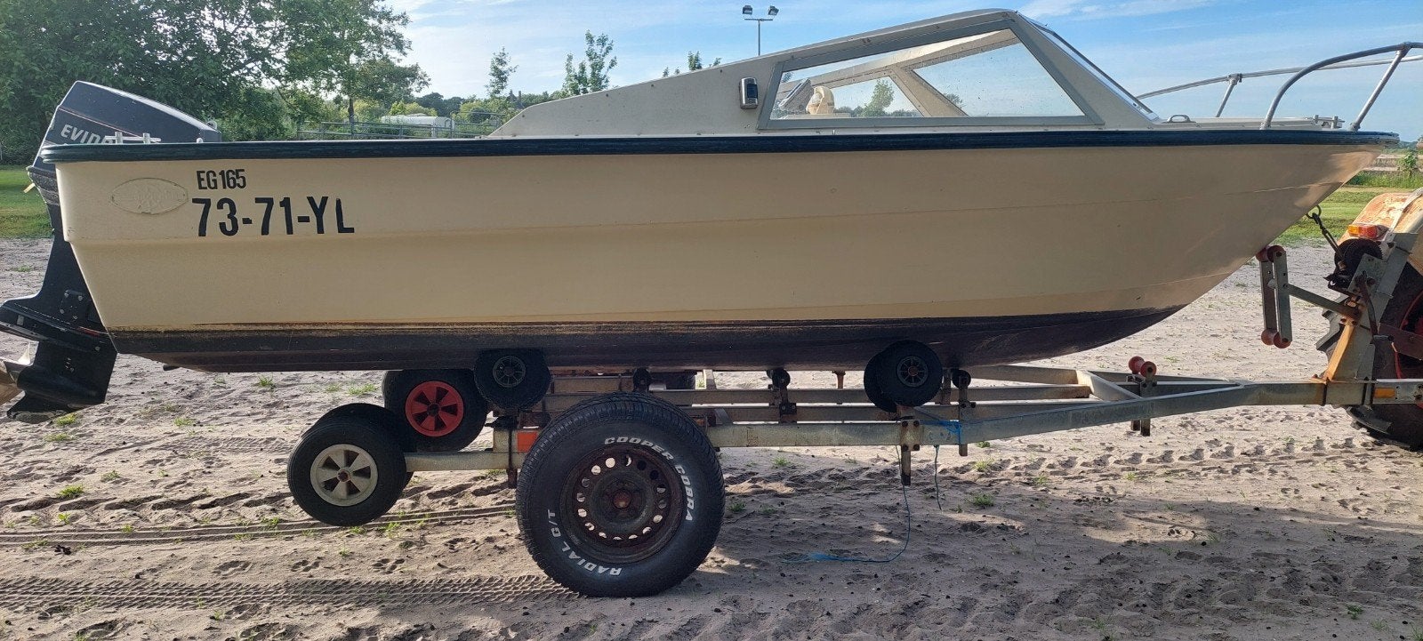 morebas 17  met 60 pk evinrude vro .  en trailer, Watersport en Boten, Overige merken, Gebruikt, Ophalen of Verzenden, Elektrische start