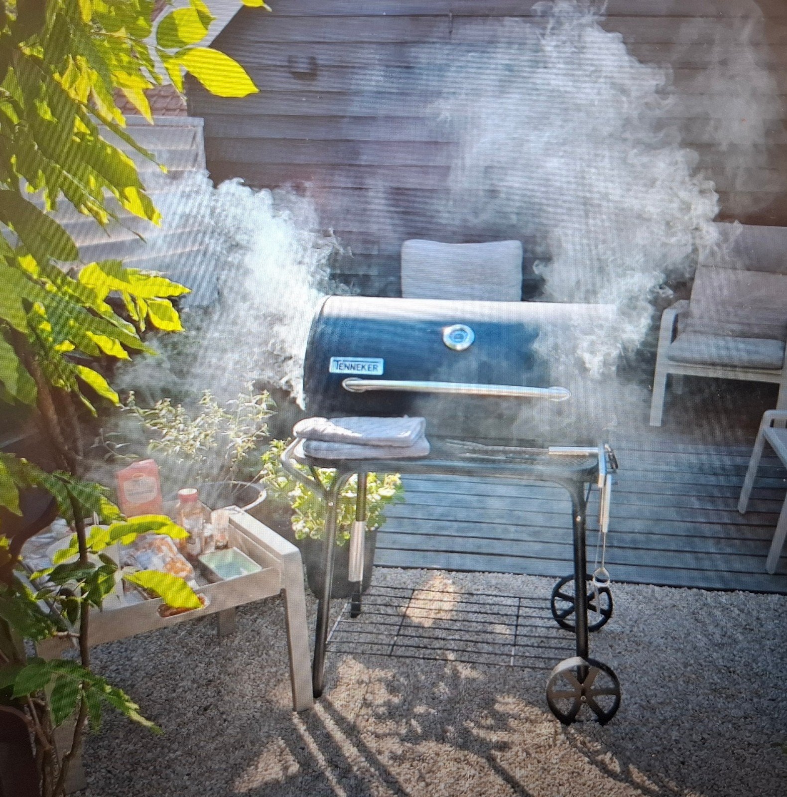 Tennekrr BBQ incl accessoires incl nieuwe pizzaplaat, Ophalen, Tenneker, Met accessoires