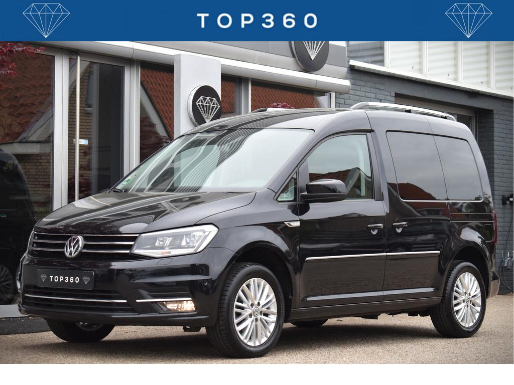 Volkswagen Caddy 1.4 TSI Trendline Leer | Automaat | Trekhaa, Auto's, Volkswagen, Gebruikt, 4 cilinders, Zwart, 131 pk