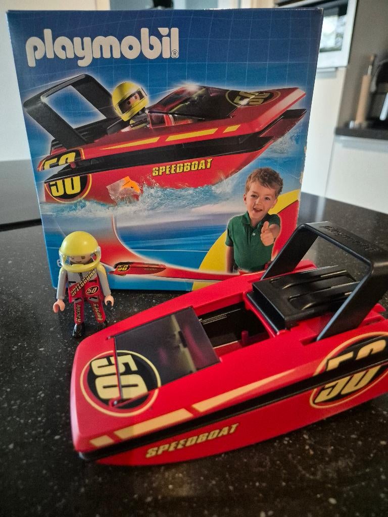 Playmobil Meeneem Speedboot – 4341, Kinderen en Baby's, Speelgoed | Playmobil, Ophalen, Zo goed als nieuw, Complete set