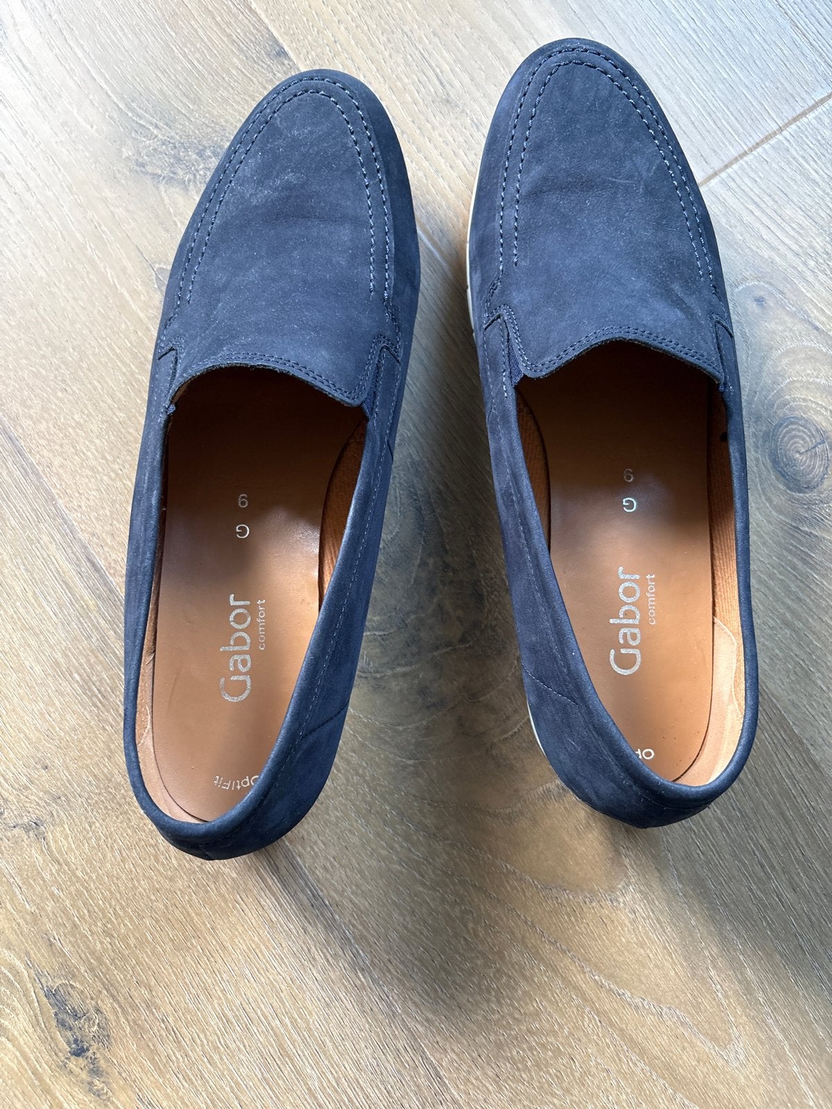 Gabor Comfort Instappers - Donkerblauw Suède mt 43, Ophalen of Verzenden, Zo goed als nieuw, Blauw, Instappers