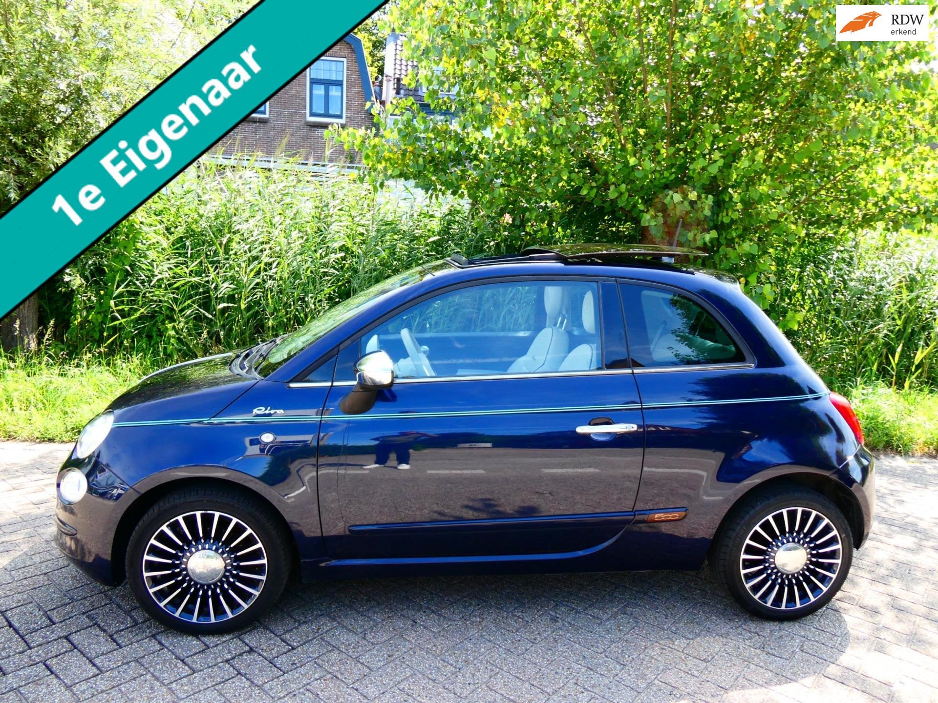 Fiat 500 1.2i 4-Cilinder 1e eig. RIVA Clima Cruise Leder Nav, Voorwielaandrijving, Gebruikt, 4 cilinders, 840 kg