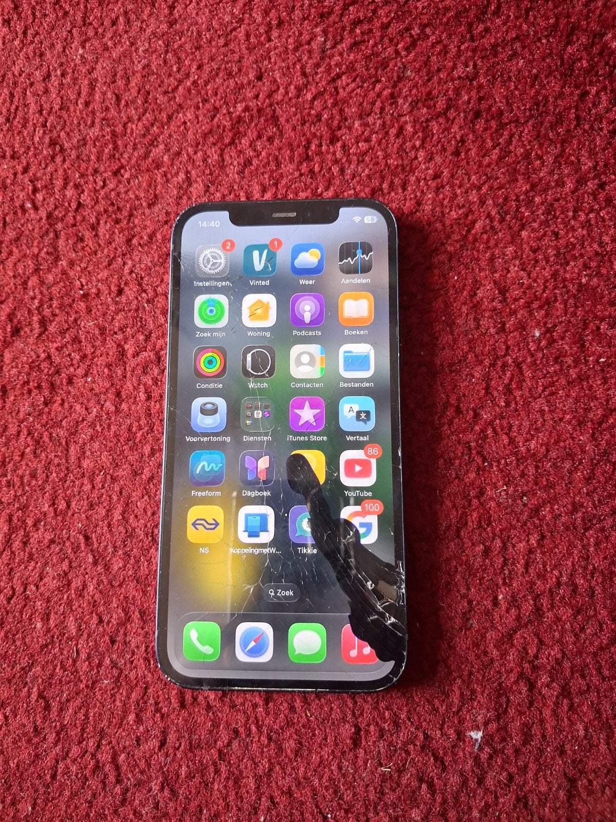 Werkende iPhone 12 - Voor  reparatie, Ophalen, Gebruikt, Blauw, 78 %