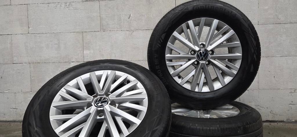 16" VW T-roc Caddy 2K orig velgen Continental zomerbanden, 16 inch, Banden en Velgen, Ophalen of Verzenden, V