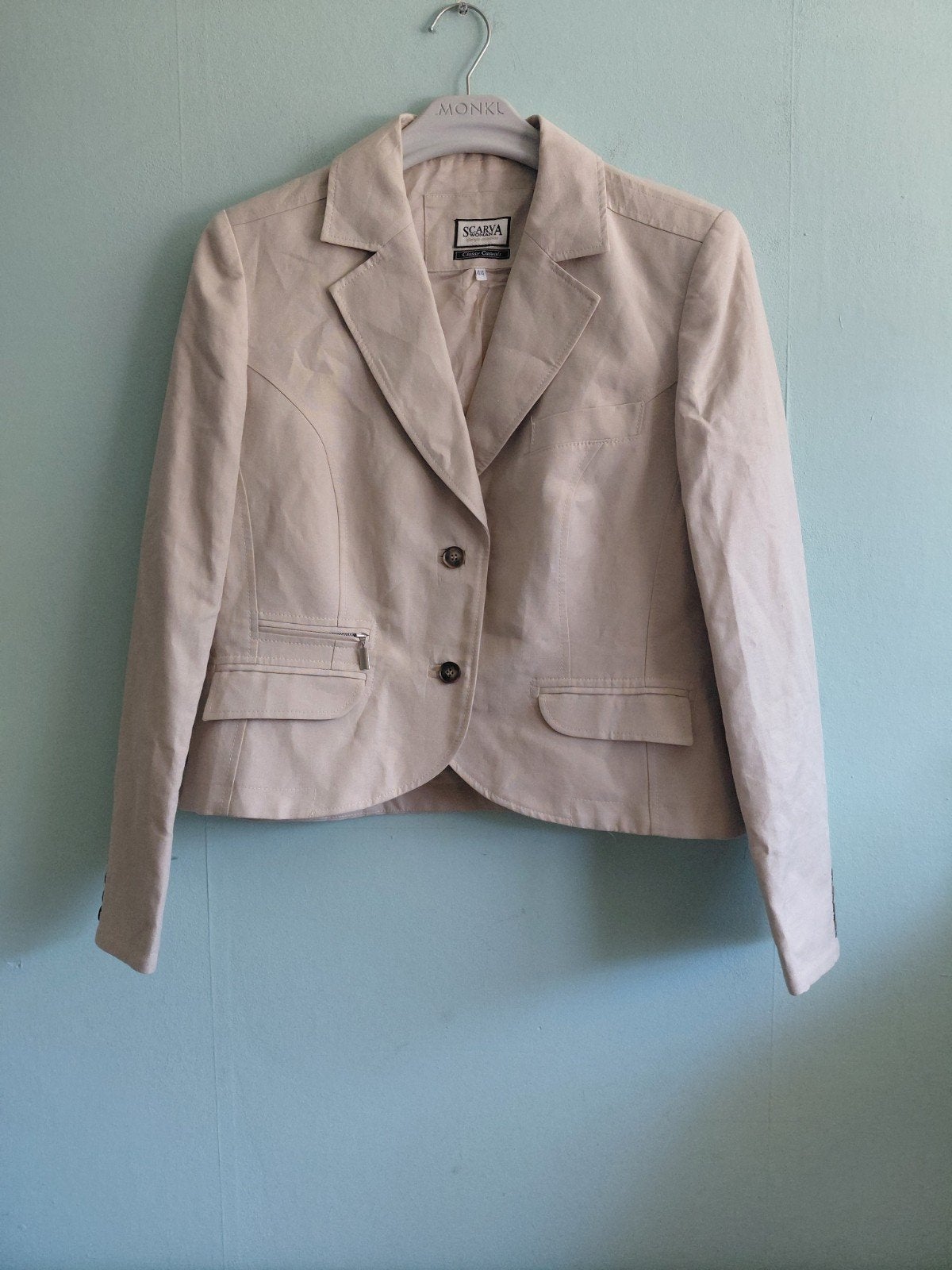 Scarva Woman Classy Casuals Jasje Maat 44 Beige, Kleding | Dames, Scarva Woman, Beige, Maat 46/48 (XL) of groter, Ophalen of Verzenden