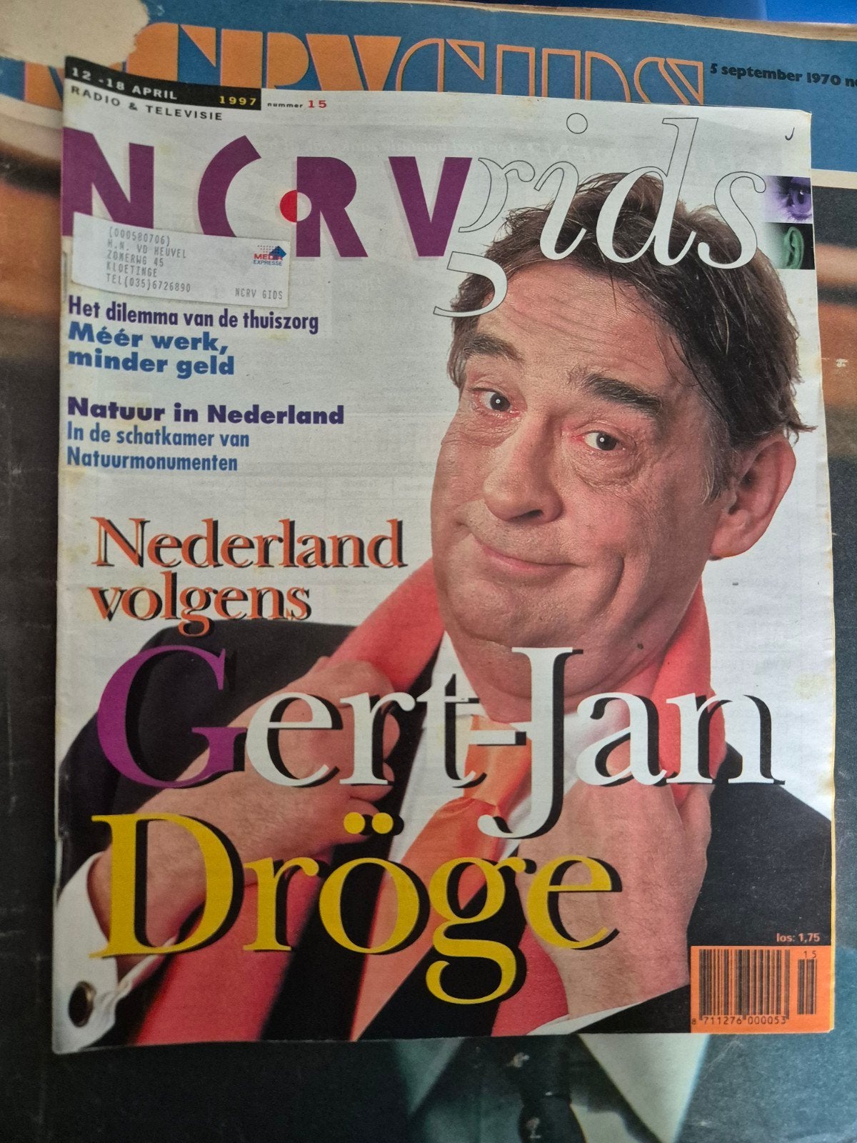 NCRV Gids 1997 - Gert-Jan Dröge, Thuiszorg, Natuur, Ophalen of Verzenden, Gelezen, Overige typen