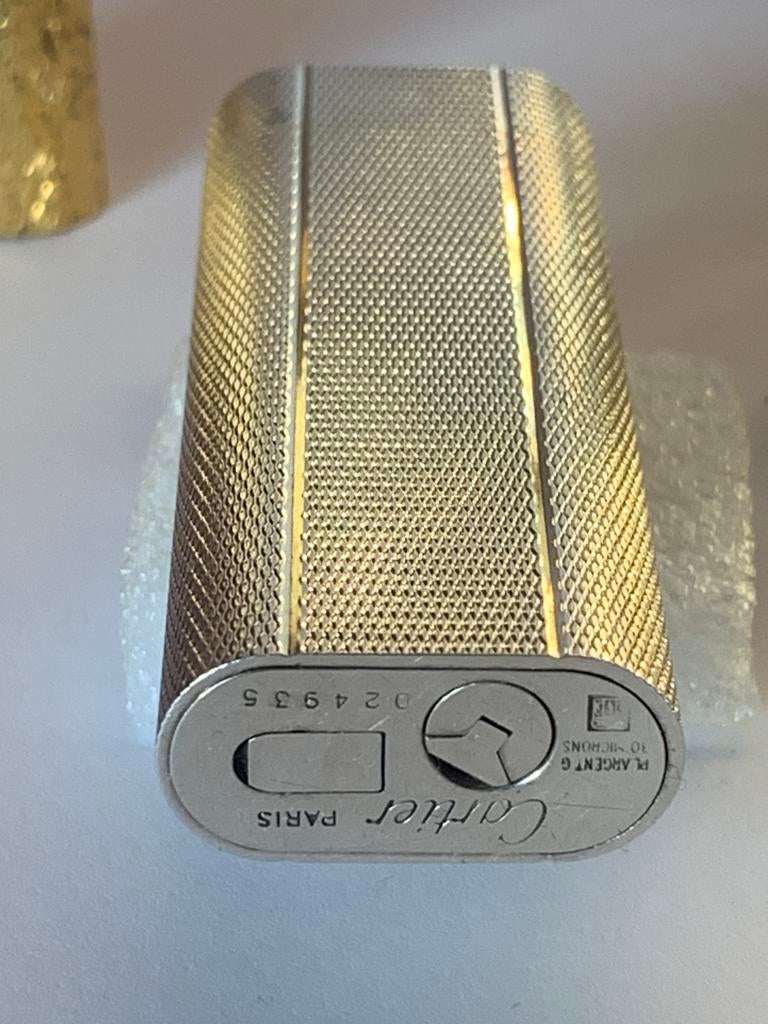Cartier aansteker 0,30 microfoon, verzilverd origineel, Ophalen of Verzenden, Zo goed als nieuw, Aansteker
