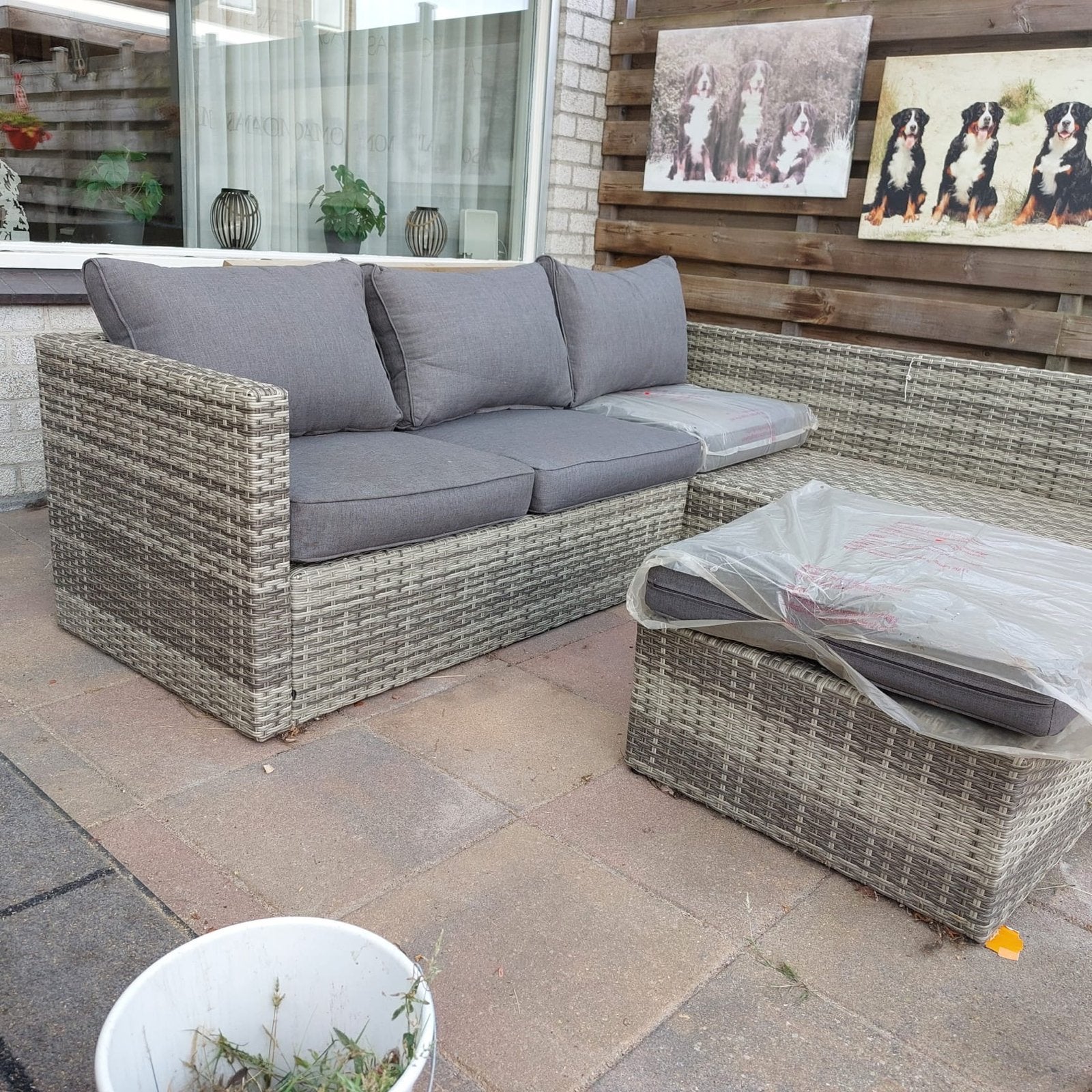 Loungeset met Kussens - Zo goed als nieuw, Ophalen, 5 zitplaatsen, Zo goed als nieuw, Loungeset
