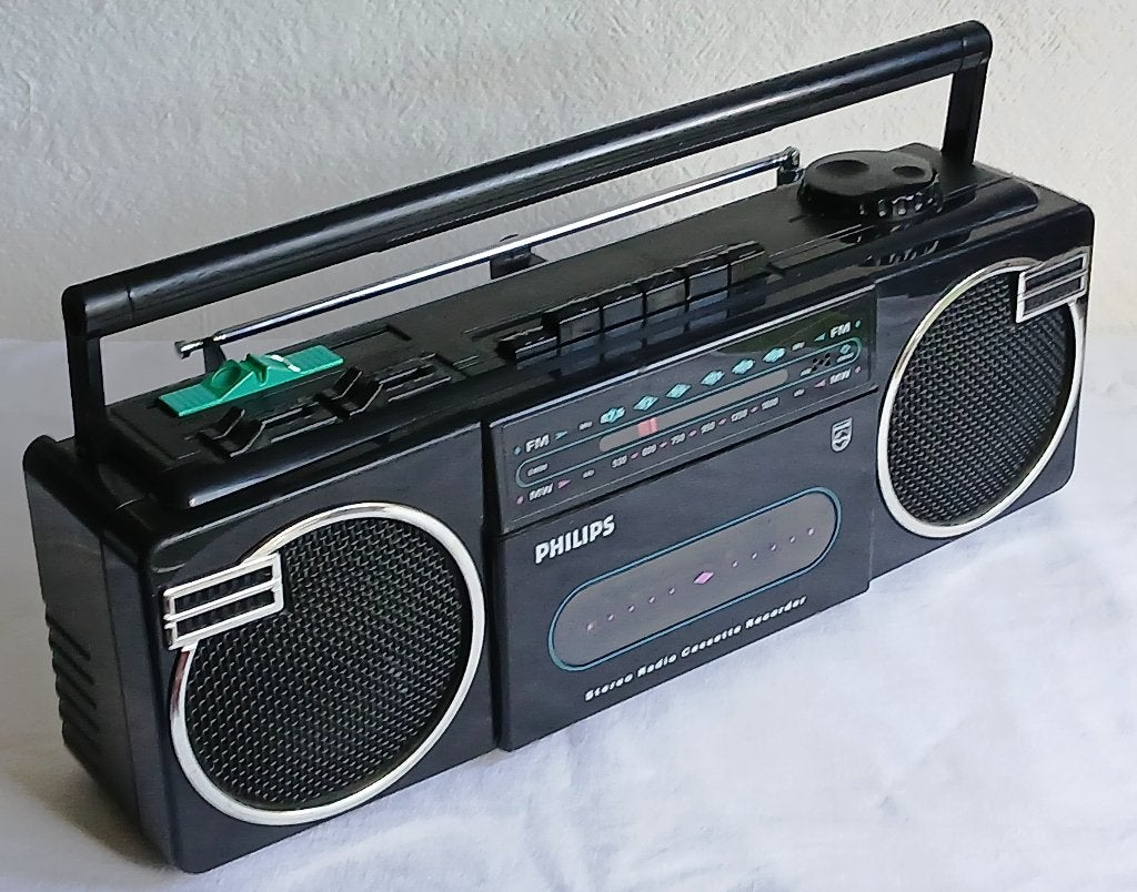 vintage Philips Stereo Radio Cassette Recorder ( boombox ), Ophalen, Gebruikt