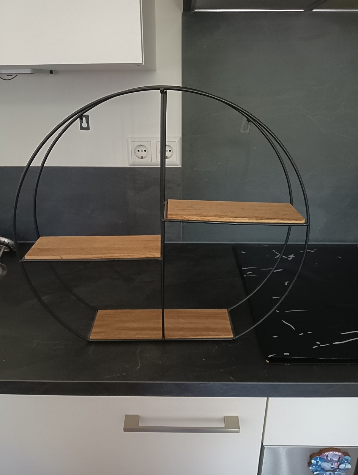 Nieuw rond wandrek met houten planken, Ophalen of Verzenden, Nieuw