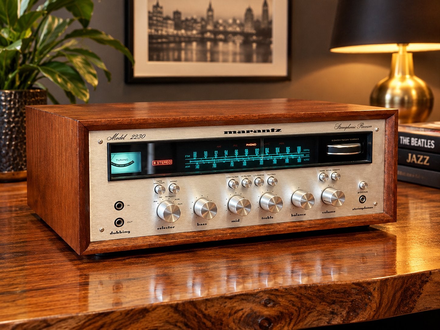 Schitterende Receiver/Versterker Marantz 2230 in wooden case