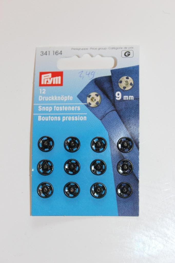 Prym 341164 aannaaibare drukknopen - zwart 9mm #2543, Ophalen of Verzenden, Nieuw, Knoop of Knopen