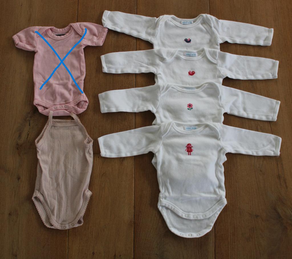 5 rompers van Hema 50/56, Kinderen en Baby's, Babykleding | Maat 50, Nacht- of Onderkleding, Gebruikt, Meisje, Ophalen of Verzenden