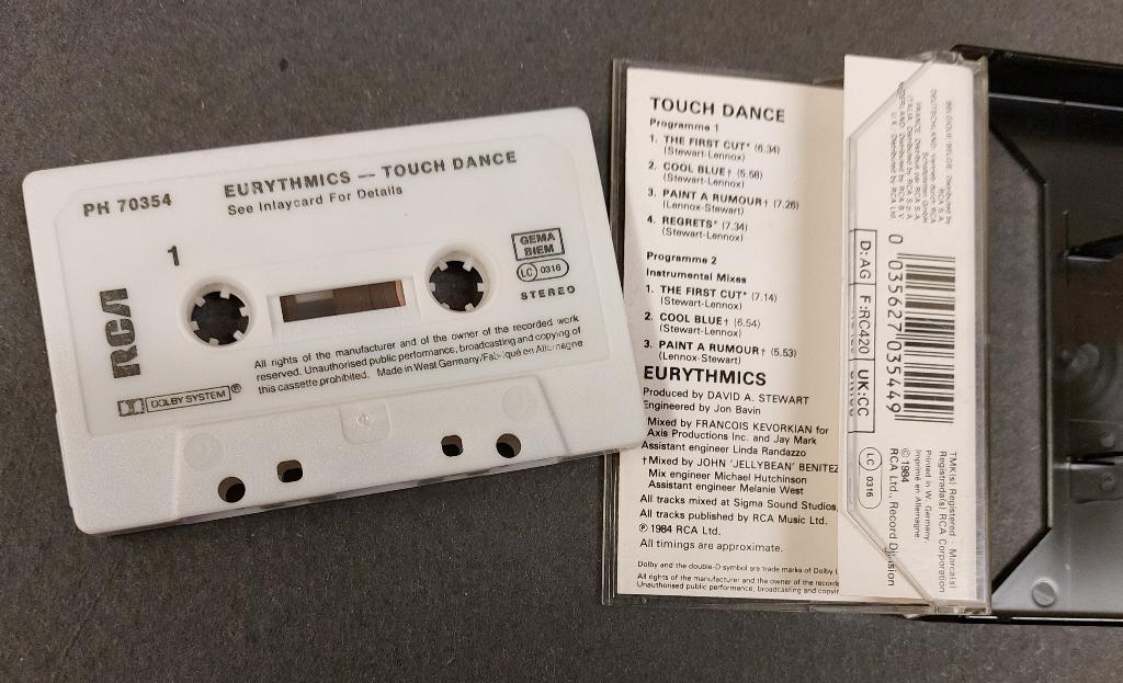 Eurythmics CASSETTE Touch Dance 1984 Origineel, Gebruikt, Verzenden, 1 bandje, Origineel