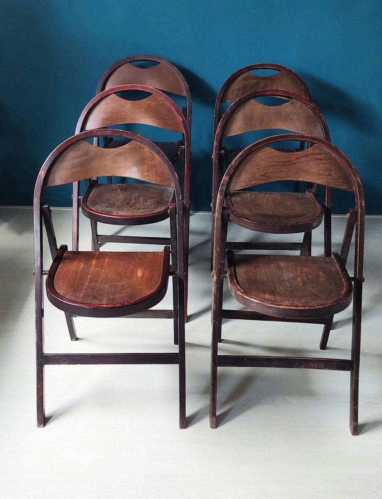 6 Vintage Thonet B751 Klapstoelen rond 1930, Ophalen