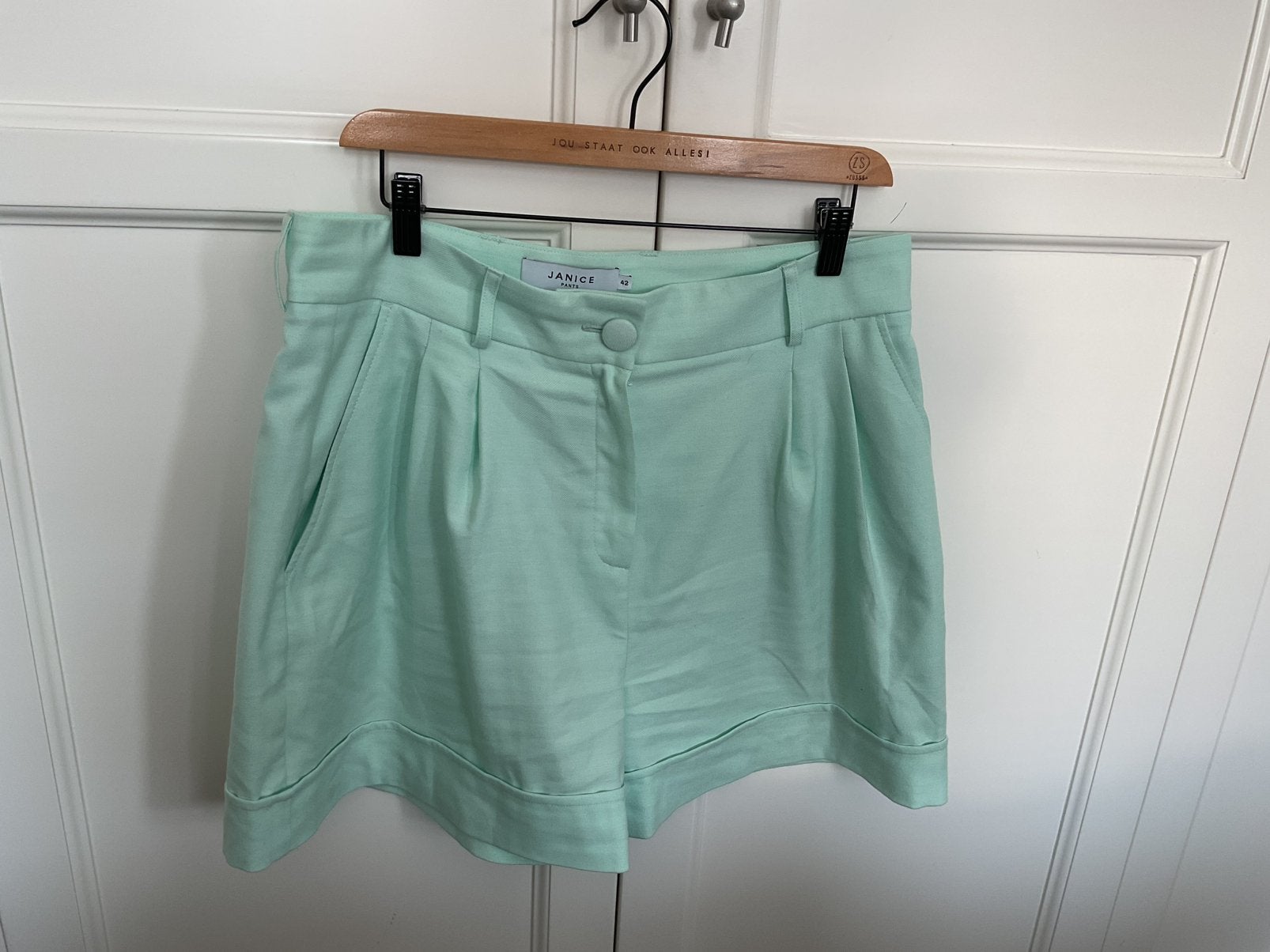 Janice mintgroene korte broek maat 42 nieuw, Kort, Maat 46/48 (XL) of groter, Nieuw, Ophalen of Verzenden