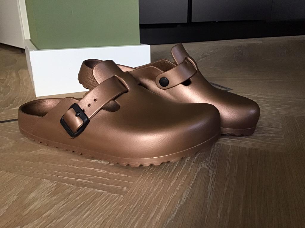 Birkenstock Boston klompen EVA Plastic Bruin Gold maat 39=40, Overige kleuren, Instappers, Ophalen of Verzenden, Zo goed als nieuw
