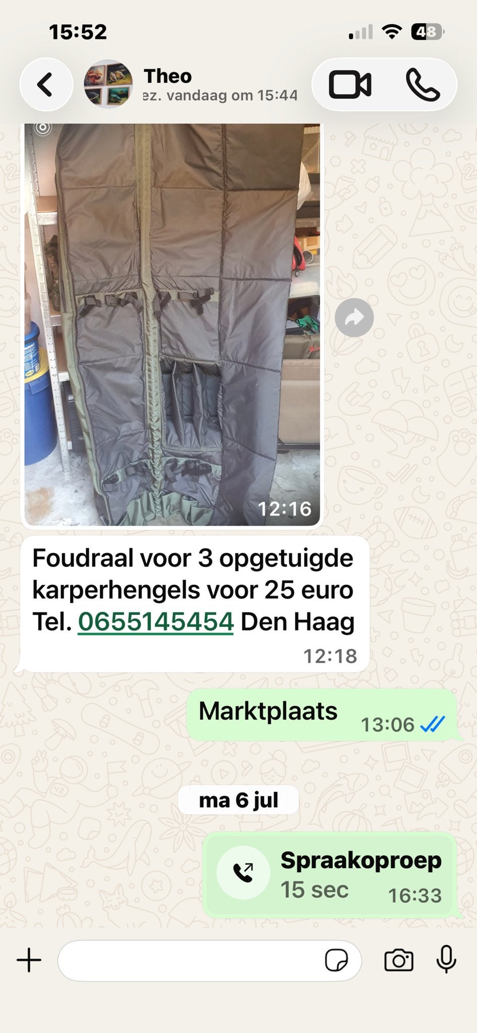 Foudraal voor 3 opgetuigde karperhengels, Ophalen, Zo goed als nieuw, Overige typen