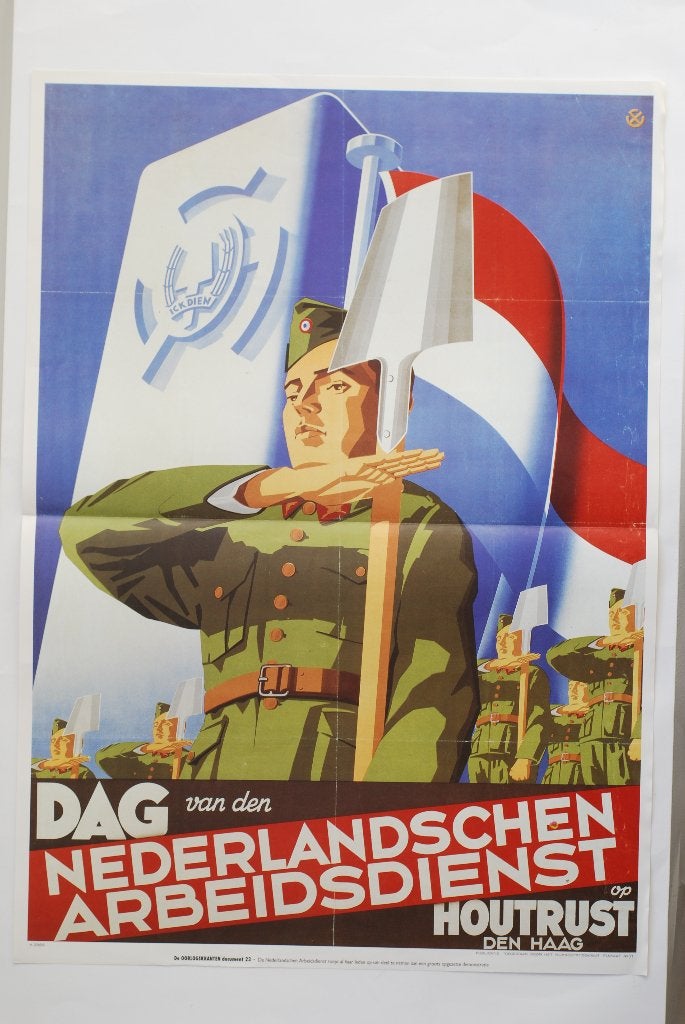 Affiche Dag van den Nederlandse Arbeidsdienst herdruk poster, Zo goed als nieuw, Verzenden, Amsterdam, Nederland