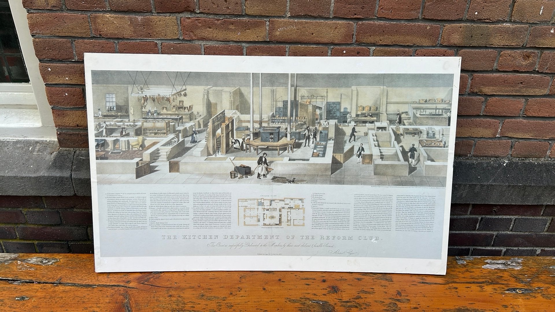 reproductie van The Kitchen Department of the Reform Club, Ophalen, Gebruikt, Voor 1940, Prent