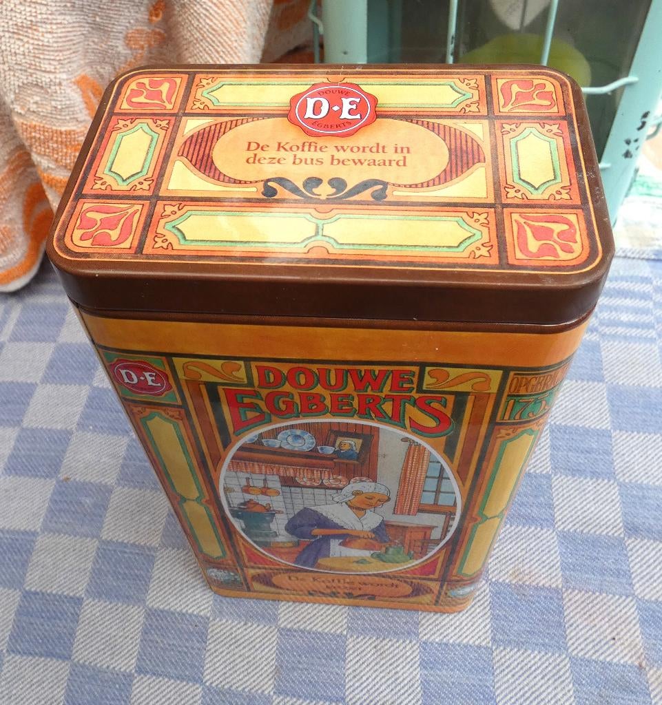 koffieblik/ Douwe Egberts/ bewaardoos koffie, Antiek en Kunst, Ophalen of Verzenden