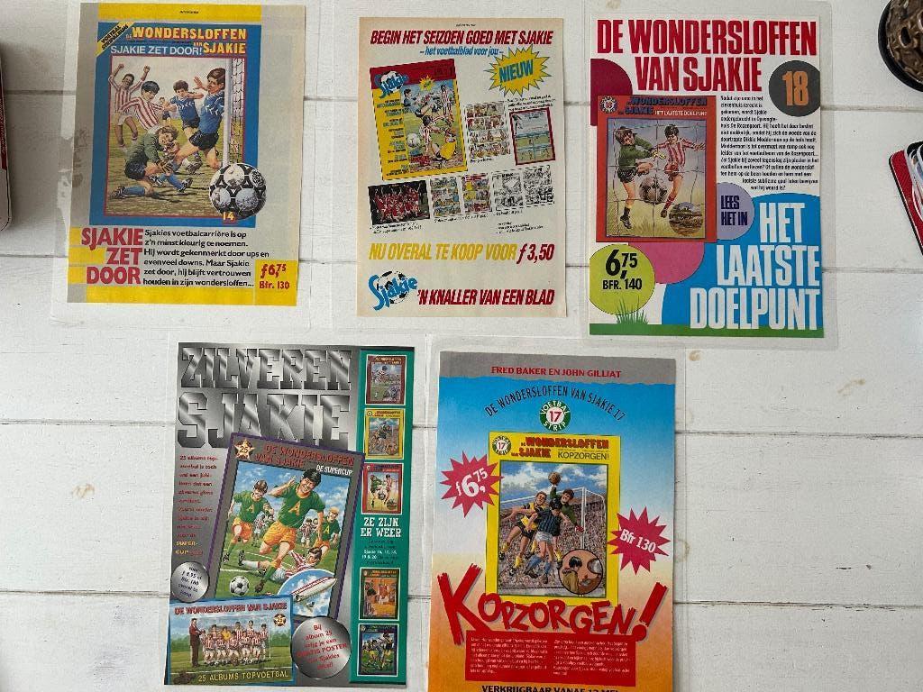 Posters vintage voetbalstrip advertenties A4 geplastificeerd, Verzamelen, Posters, Ophalen, Rechthoekig Staand, Nieuw, Sport