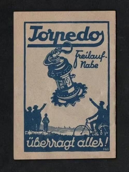 Fiets Torpedo Freilauf Nabe mit Rücktrittbremse Schweinfurt., Ophalen of Verzenden, Zo goed als nieuw