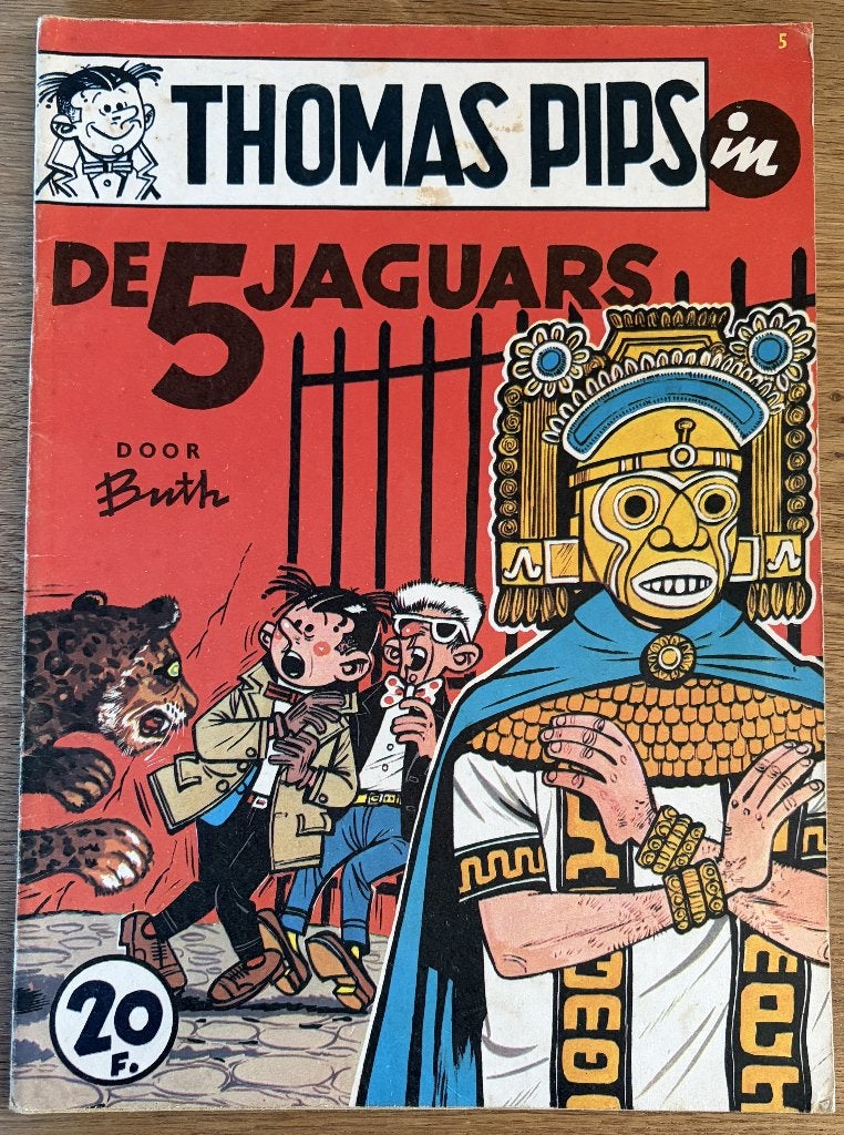 Thomas Pips - De 5 jaguars -5-1e dr(1967) Strip, Meerdere stripboeken, Ophalen of Verzenden, Zo goed als nieuw
