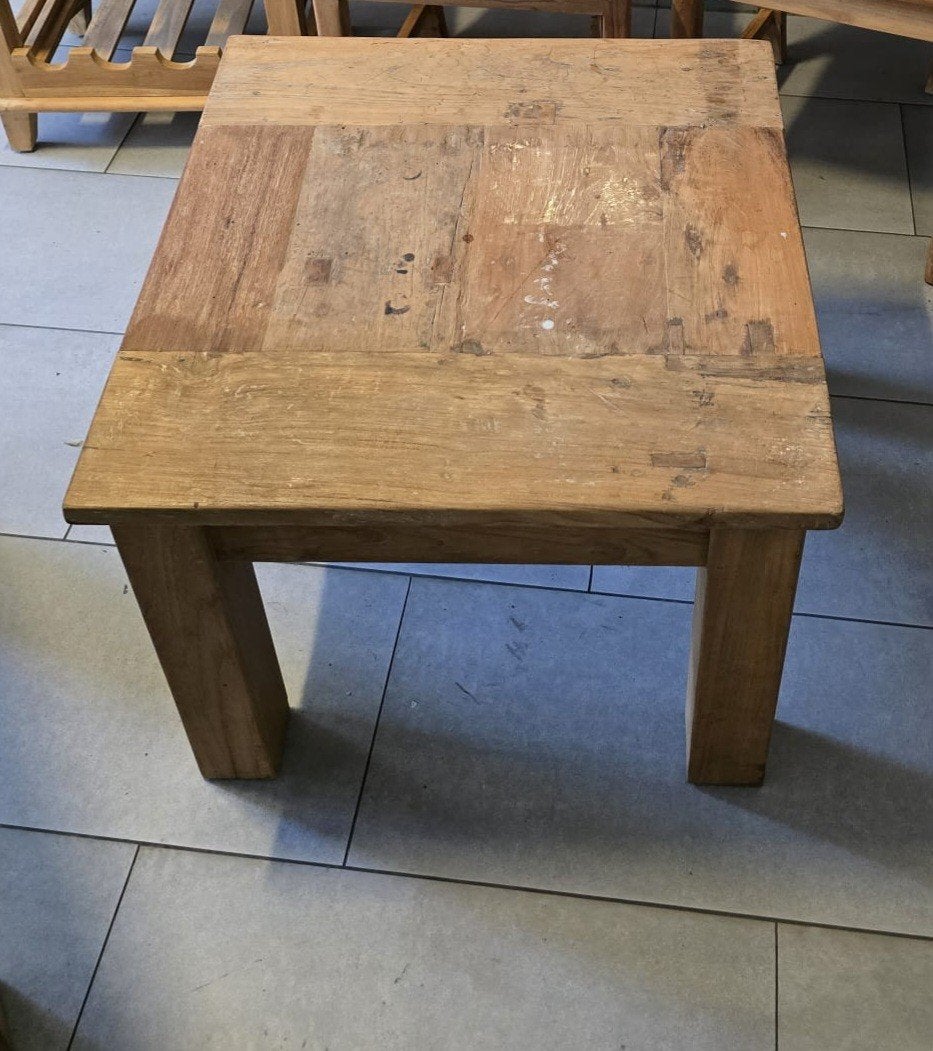blank teakhouten tafel, Ophalen of Verzenden, Rechthoekig, 50 tot 100 cm