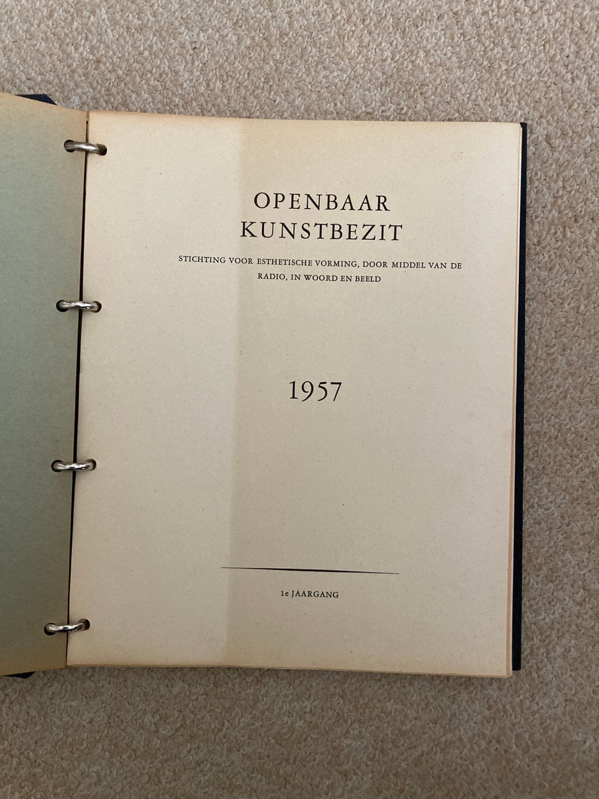 OPENBAAR KUNSTBEZIT, 1e jaargang - 1957, compleet, perfect!, Ophalen of Verzenden