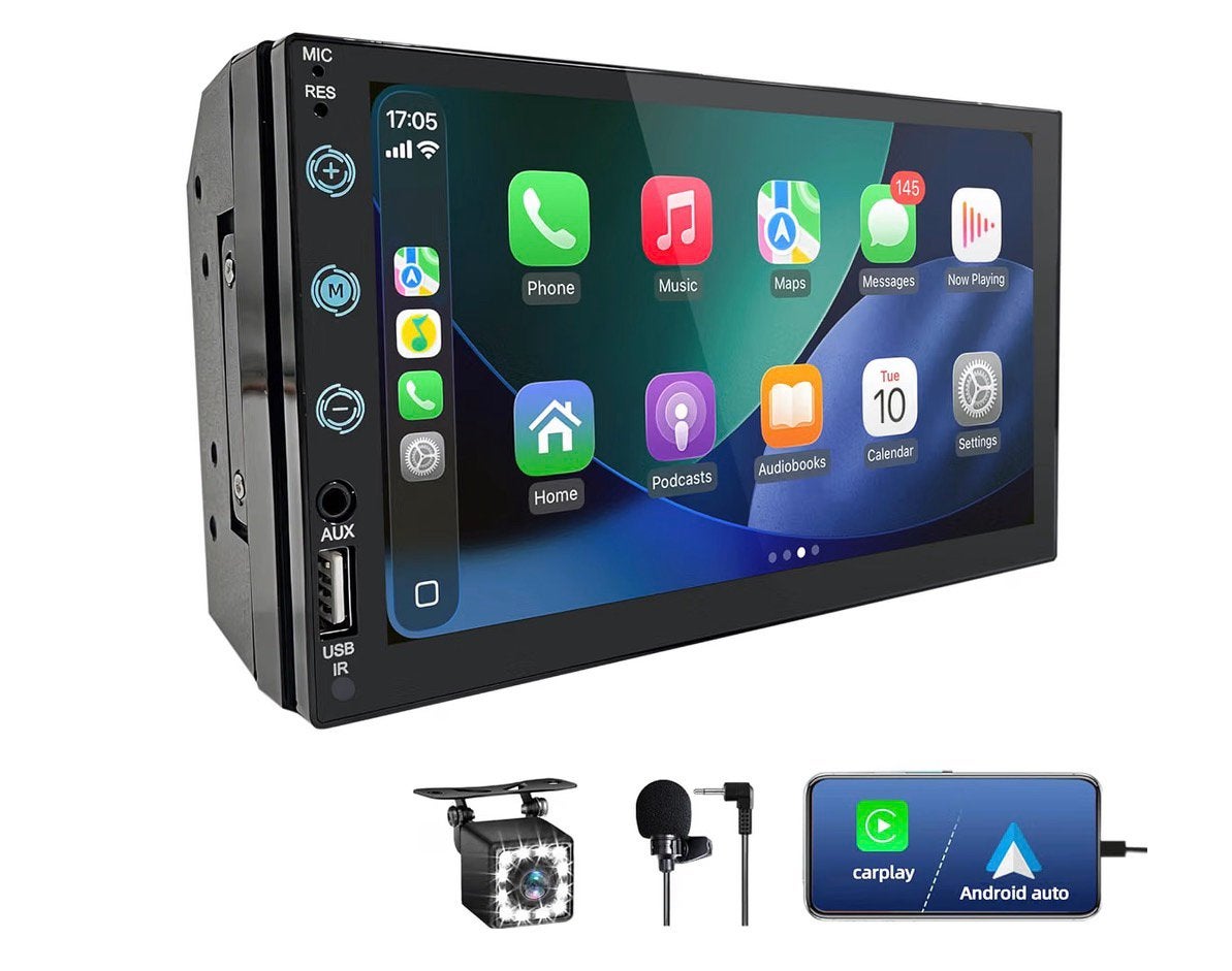 Nieuw in doos 2 DIN autoradio met Carplay en Android nu100€, Ophalen of Verzenden, Zo goed als nieuw